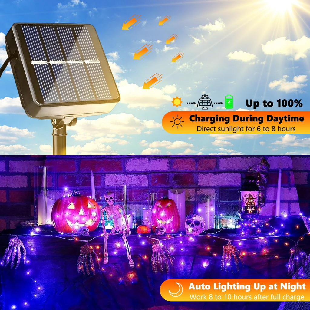 Joomer Solar Fairy Lights, 2-Pack Total 80FT 240LED String Lights, White