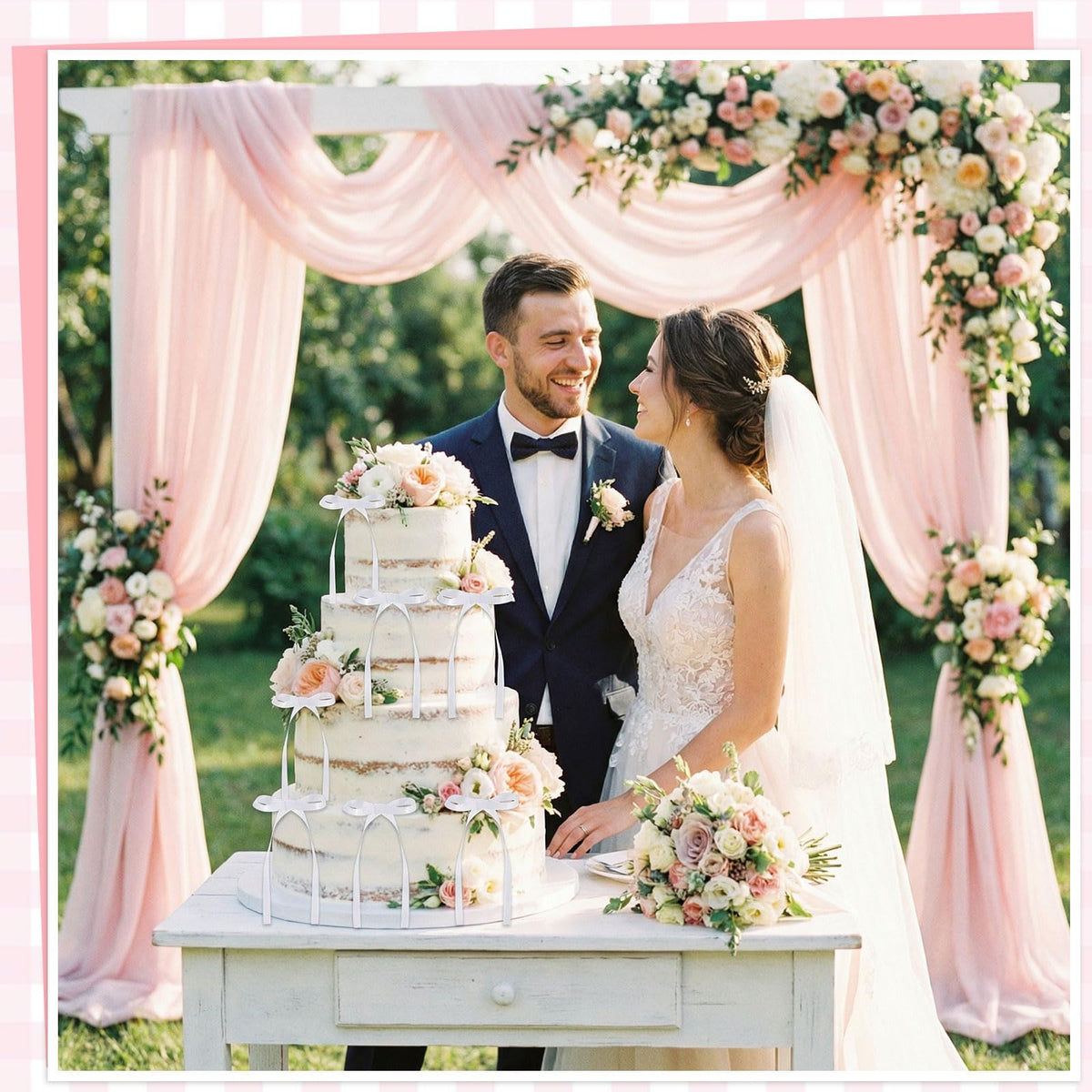 30 Pack Bow Cake Toppers Pink Ribbon Bows for Cake Back to School Decor