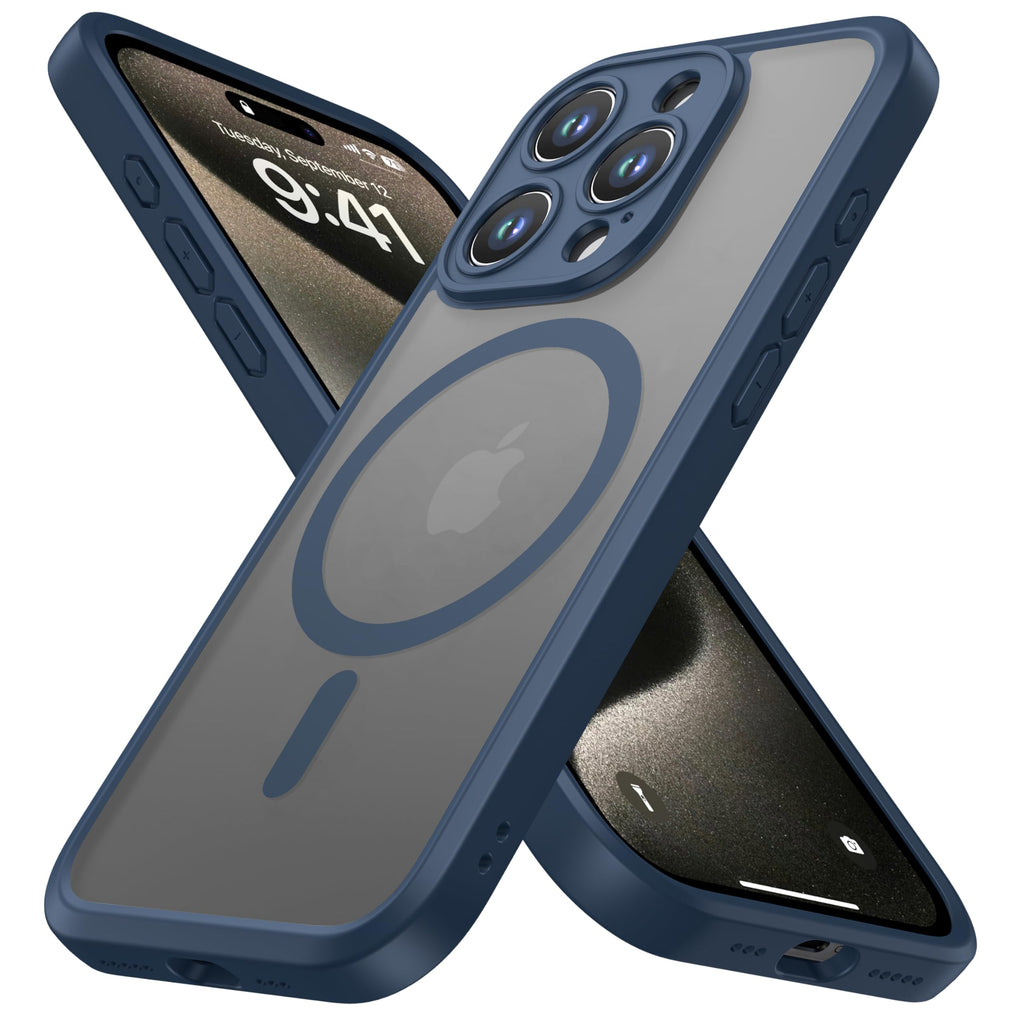 ImpactStrong Magnetic Guard Designed for iPhone 13 Case [Camera Protection] [Military Grade Drop Tested] [Compatible with MagSafe] Slim Translucent Matte Phone Case (6.1") - Black