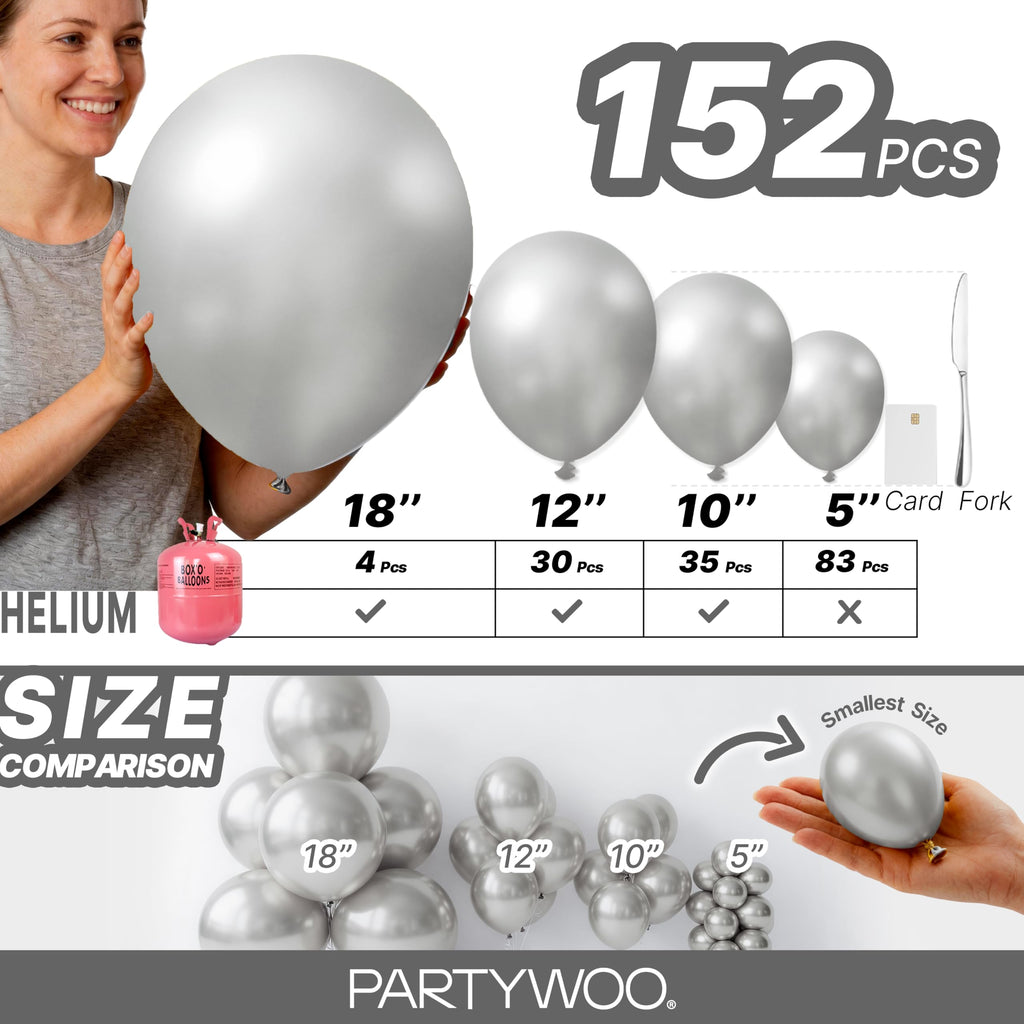 PartyWoo Baby Pink Balloons 152pcs Pastel Pale Light Pink Different Sizes