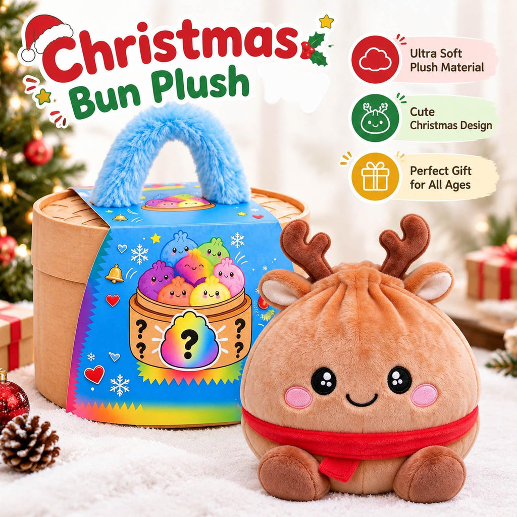 Plush Stuffed Dumpling Squishies, 3.94" Big Rainbow Squishes with Steamer