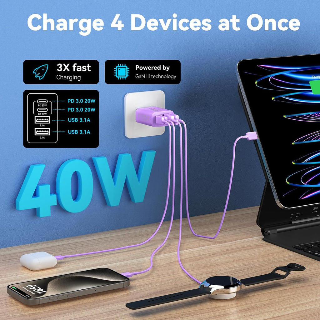 USB C Charger Block Multiple Ports Wall Charger Fast Phone Charging Blocks