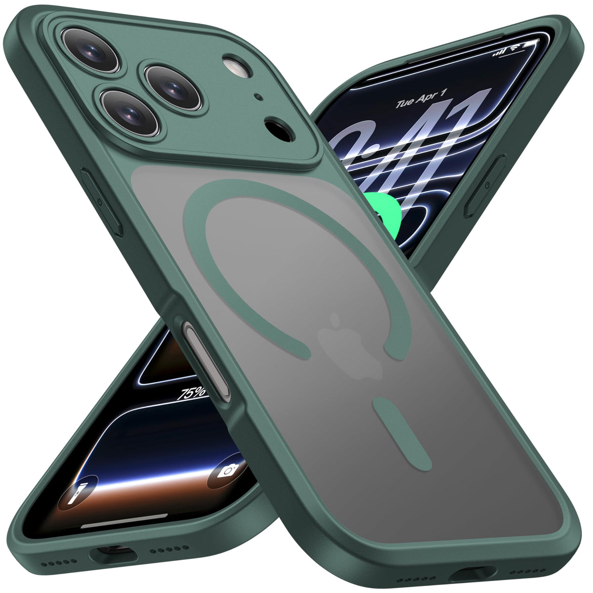 ImpactStrong Magnetic Guard Designed for iPhone 13 Case [Camera Protection] [Military Grade Drop Tested] [Compatible with MagSafe] Slim Translucent Matte Phone Case (6.1") - Black