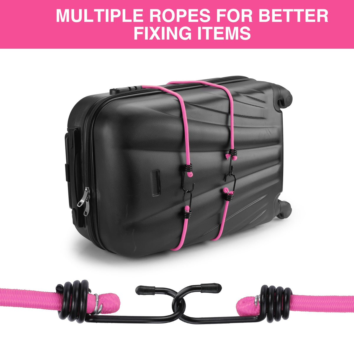 WORKPRO 24" Bungee Cords with Hooks, 4 Pack Heavy Duty Outdoor Bungee Strap