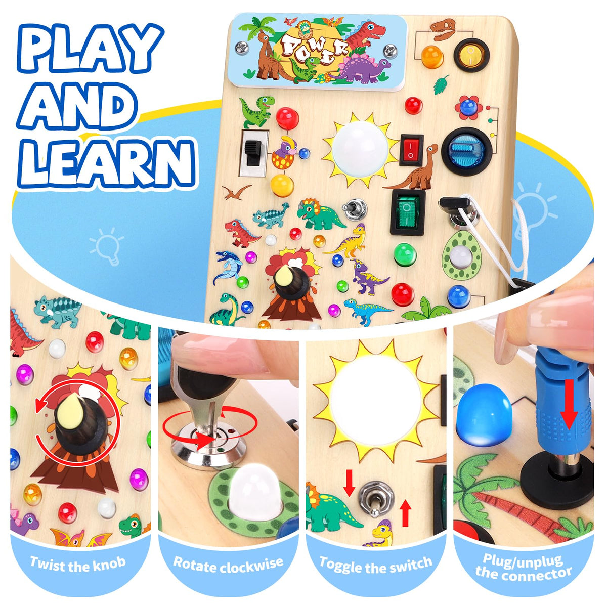 Grarain Busy Board for Toddlers - Montessori Educational Toy for 1-3 Year Old Boys & Girls | Travel-Friendly Sensory Learning Activity | Ideal for Kids with Autism(Unicorn Busy Board v2)