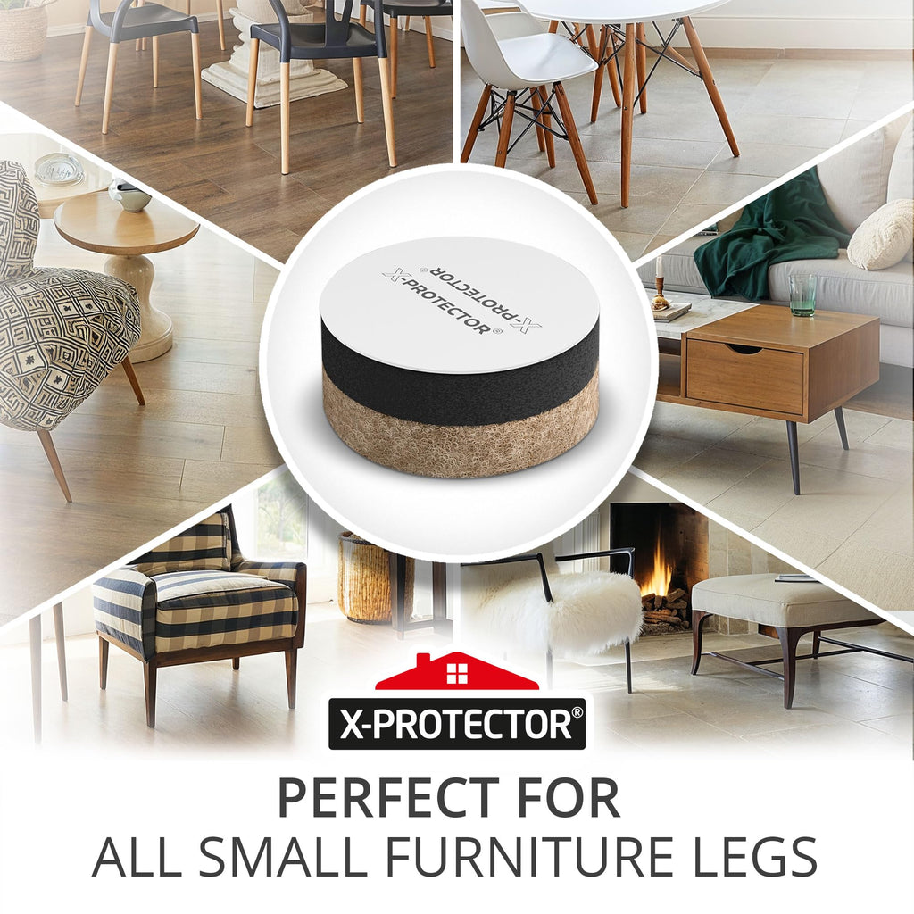 Felt Furniture Sliders for Hardwood Floors X-PROTECTOR 16 PCS 3 ½”