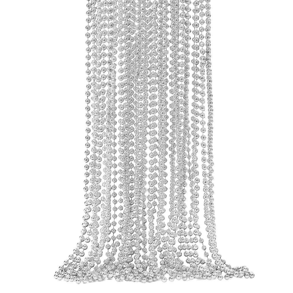 EOBOH Mardi Gras Beads, 12PCS Bead Necklace Party Favors, Metallic 6 Kinds of 33" Beaded Necklaces Costumes Stuff, Festival Parade Throw Accessory Sets for Mardi Gras Celebrations Decorations