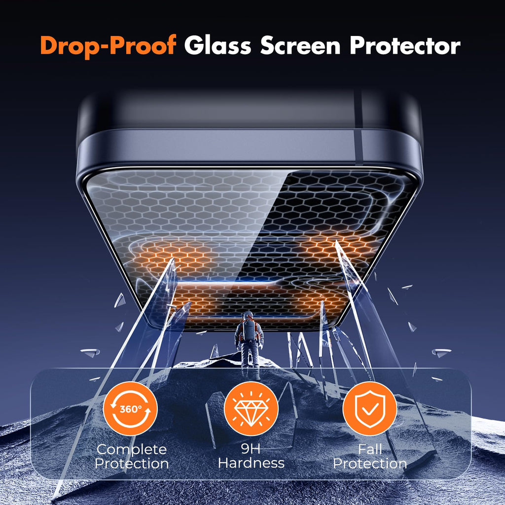 UNBREAKcable 3-Pack Screen Protector for iPhone 16 Pro Max, Full Coverage