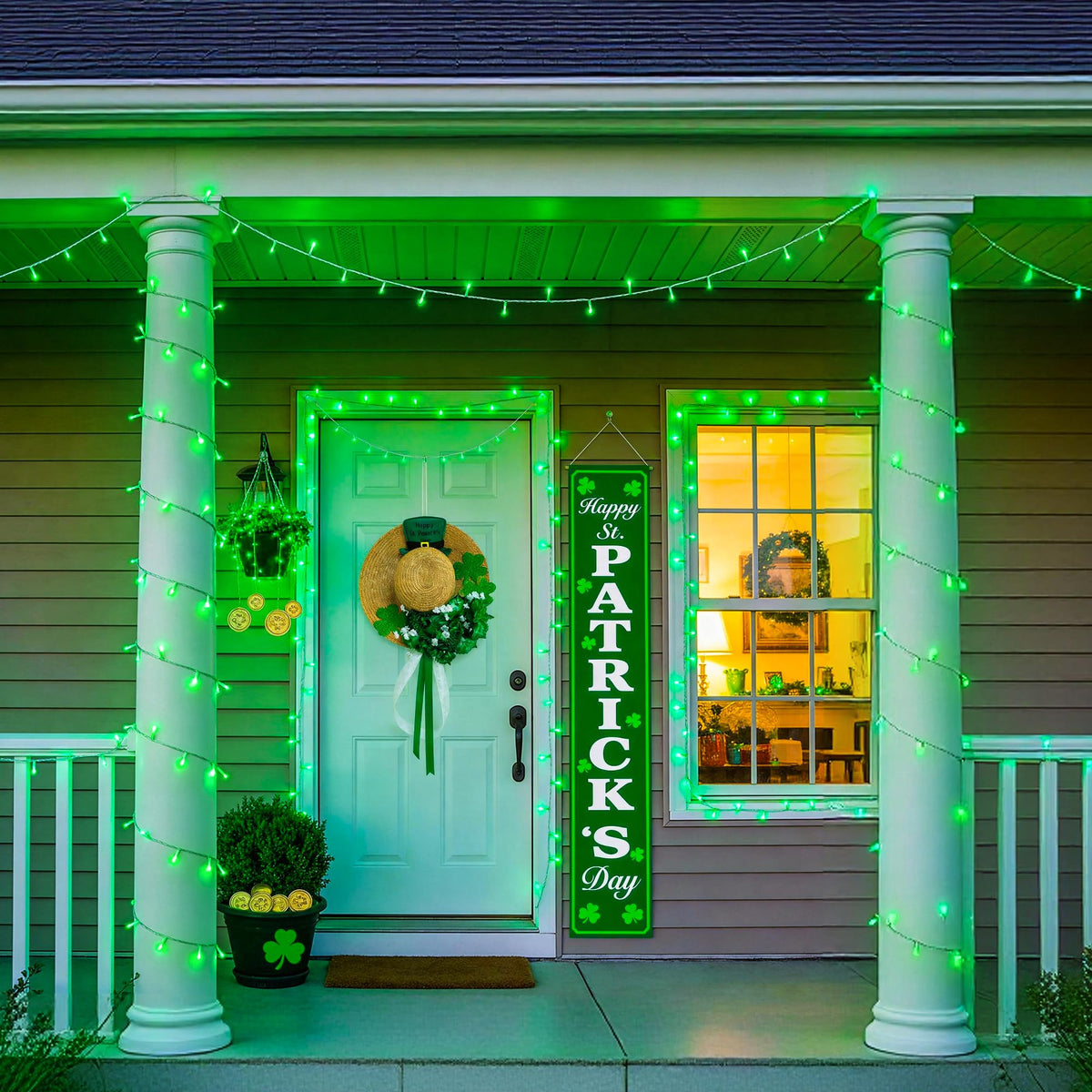 JMEXSUSS 100 LED Orange & Purple Halloween Lights Plug in