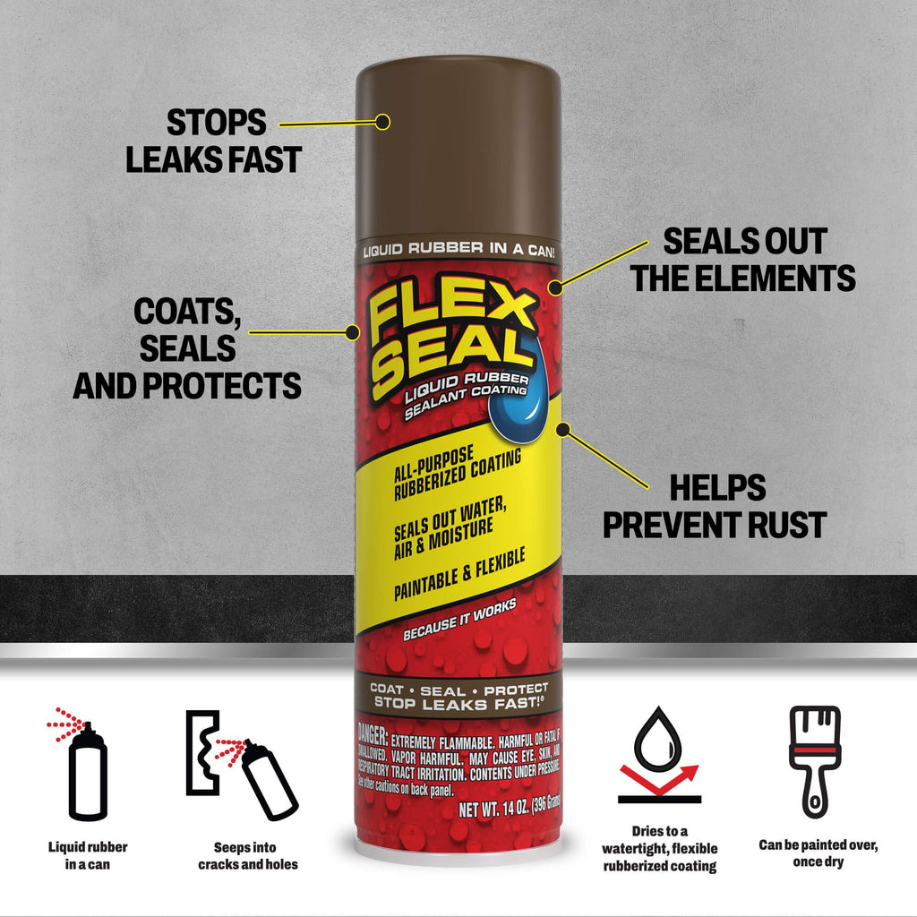 Flex Seal Spray Rubber Sealant Coating, Waterproof, Clear, 17 oz, 2-Pack