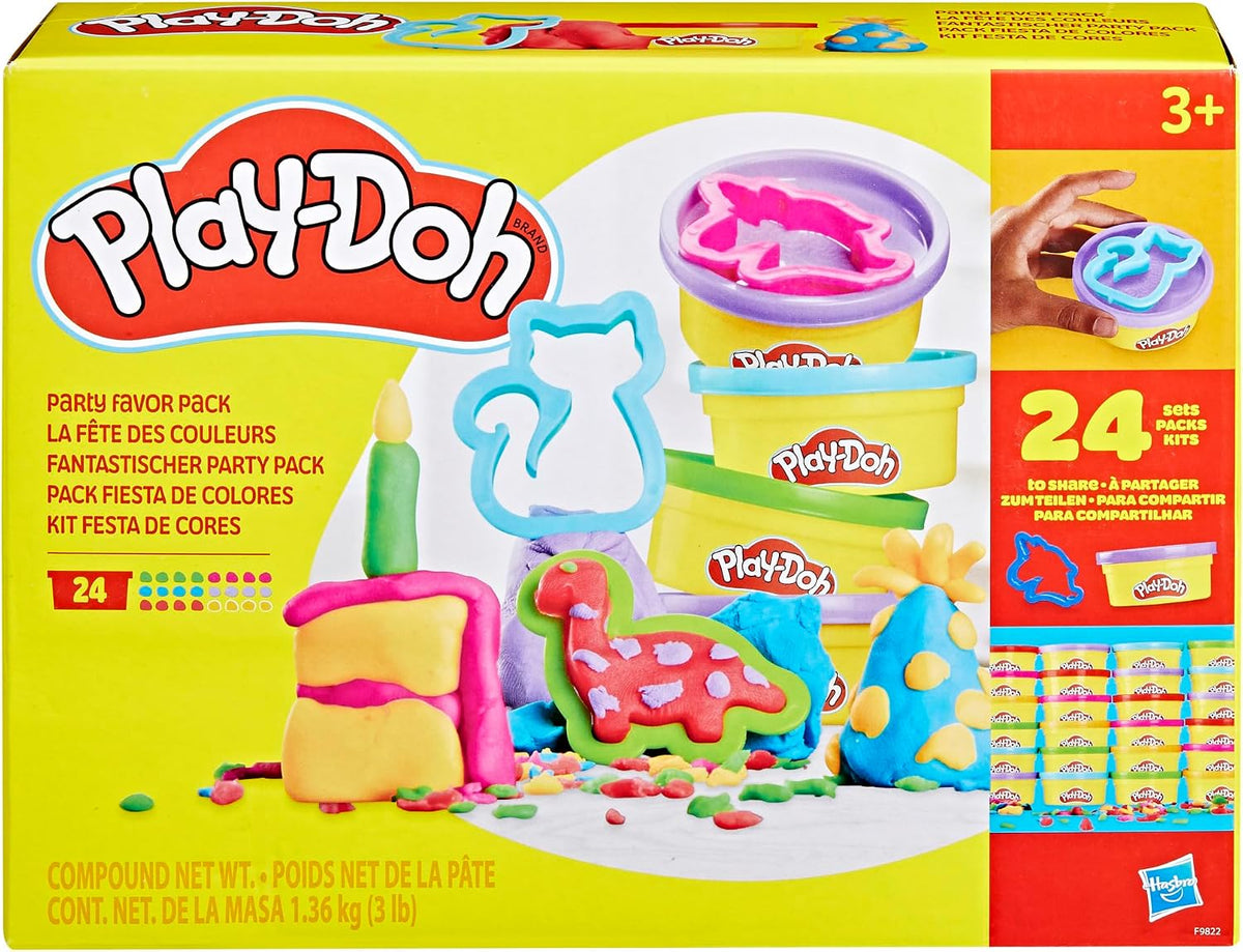 Play-Doh Party Favor Pack, Bulk 24 Pack of Modeling Compound with Cutters, Classroom Supplies for Arts & Crafts, Birthday Gifts & Prize Toys for Kids, Ages 3+ (Amazon Exclusive)