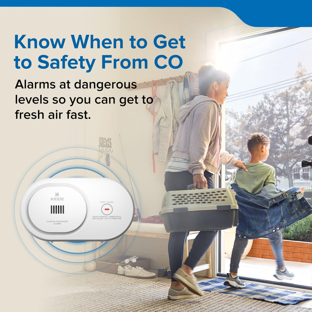 Kidde Carbon Monoxide Detector, AA Battery Powered, Portable for Travel or Home, 85 dB Alarm, LED Status Indicators, 3rd Edition