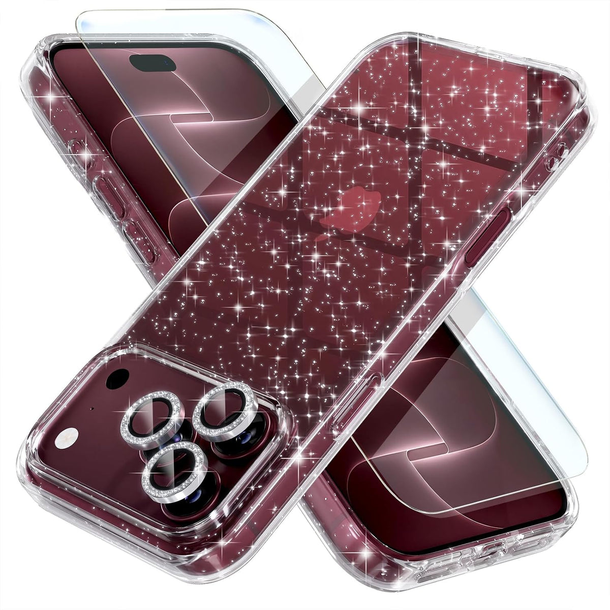 Choiche for iPhone 18 Pro Max Case Clear Women Girly (Glitter Clear)