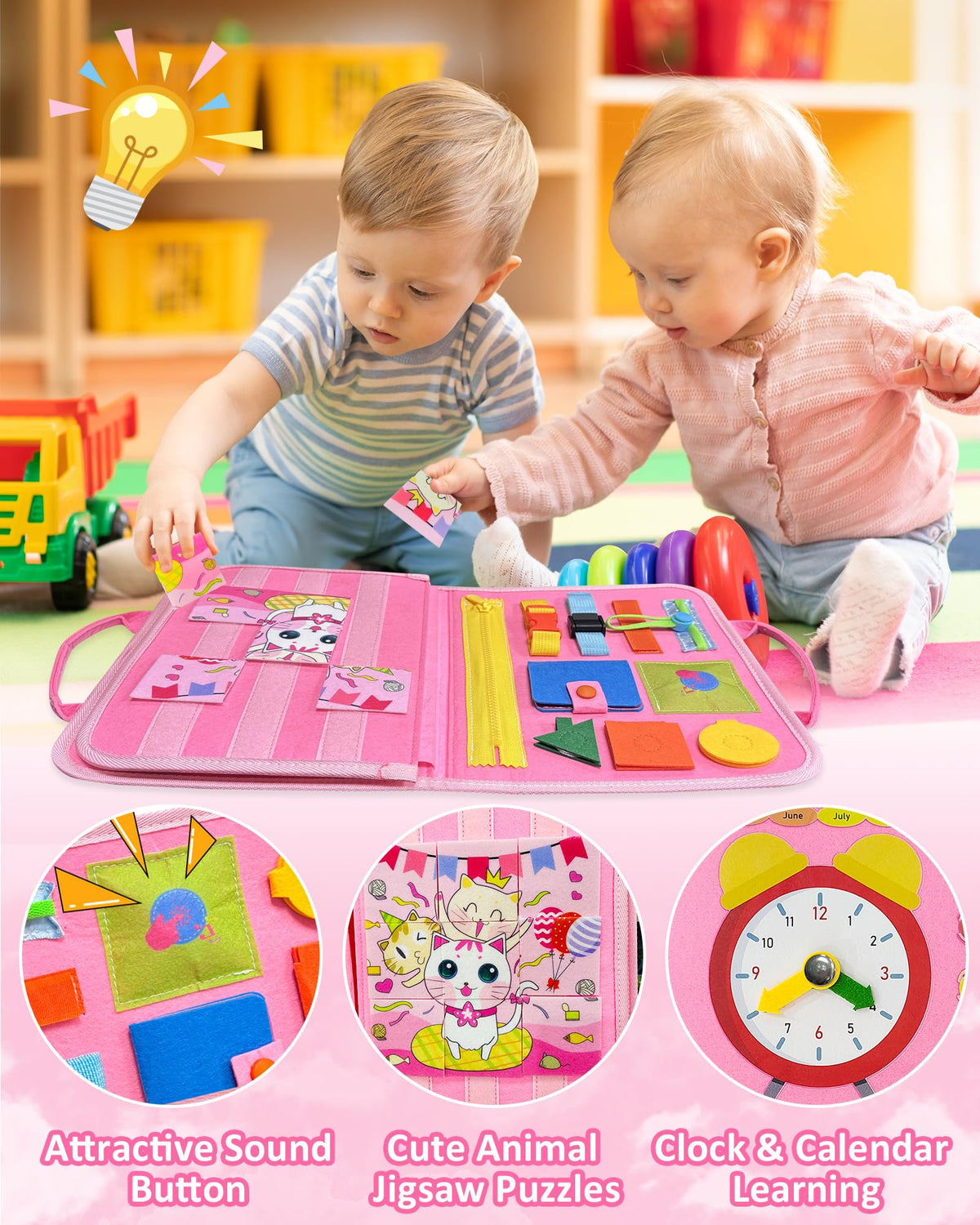 Exorany Busy Board Montessori Toys for Toddler Boy Girl Gifts Busy Book