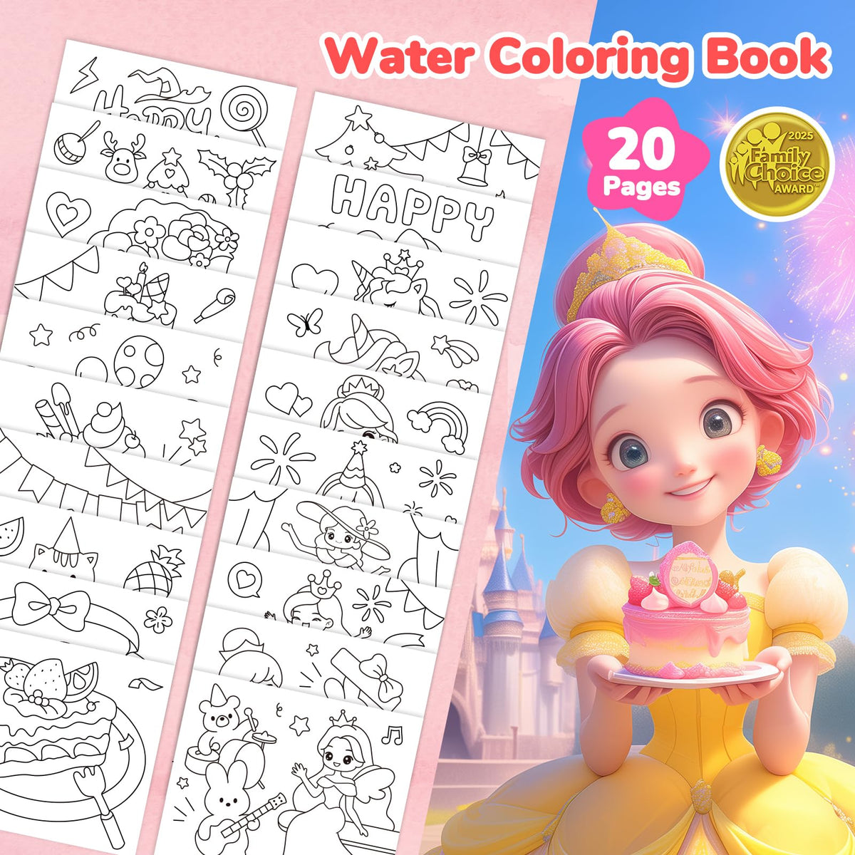 JoyCat Paint with Water Coloring Books for Toddlers (Magical Pony)