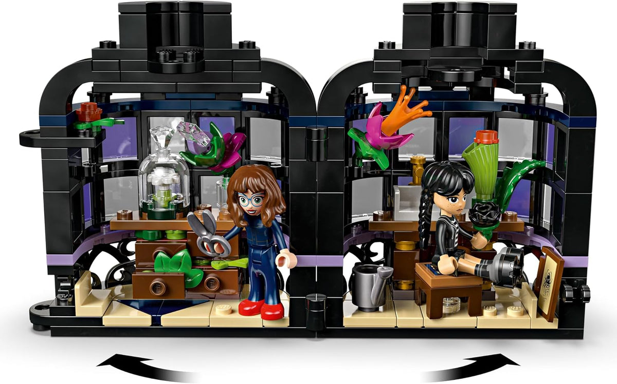 LEGO Wednesday Black Dahlia Flower Building Toy - Pretend Play Set for Girls & Boys, Ages 9+ - with Wednesday Addams & Professor Minidolls - Building Blocks for Kids - Gift Idea for Birthdays - 76784