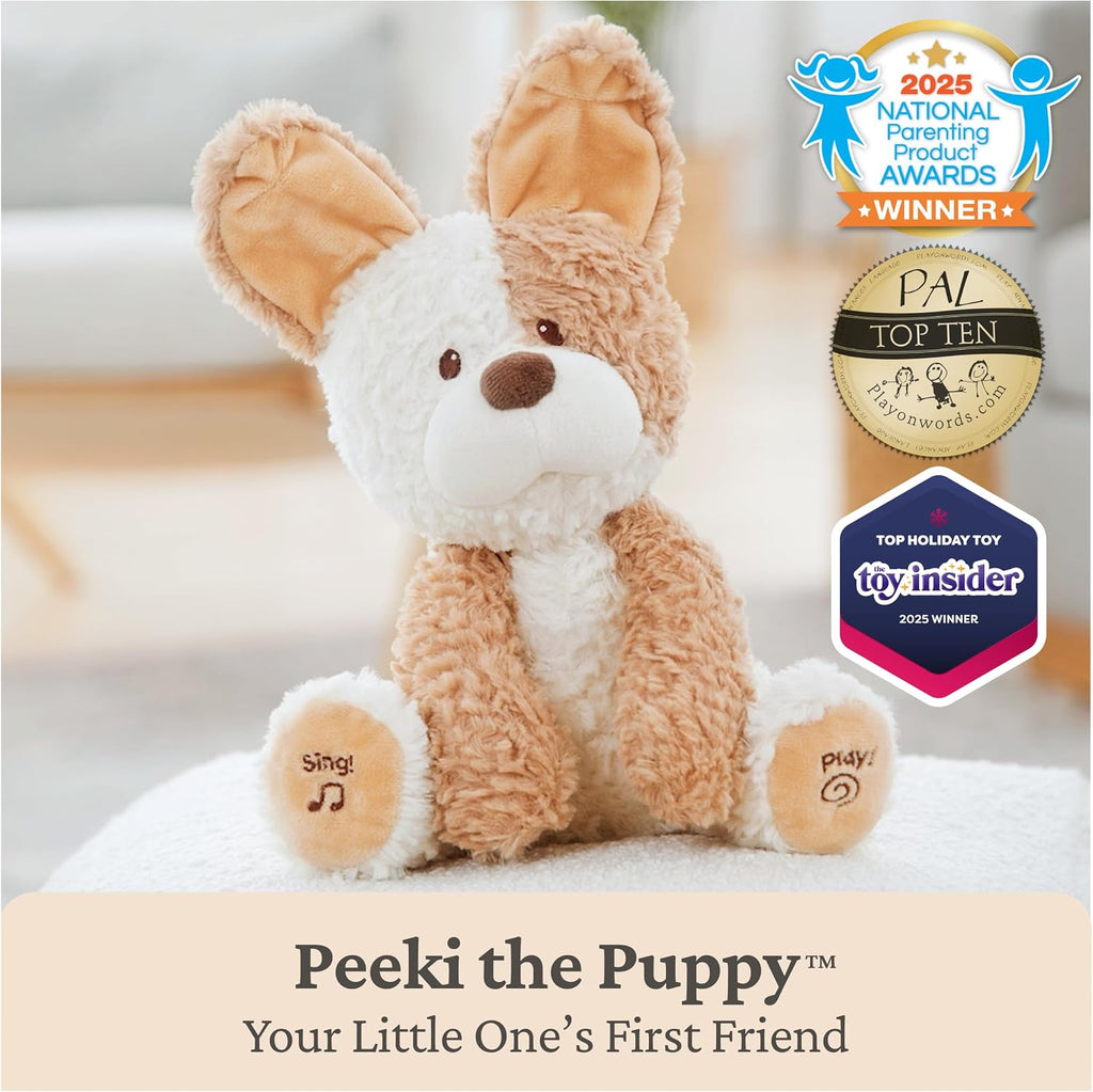 GUND Baby Peeki Puppy 12-Inch Interactive Animated Musical Plush for Babies