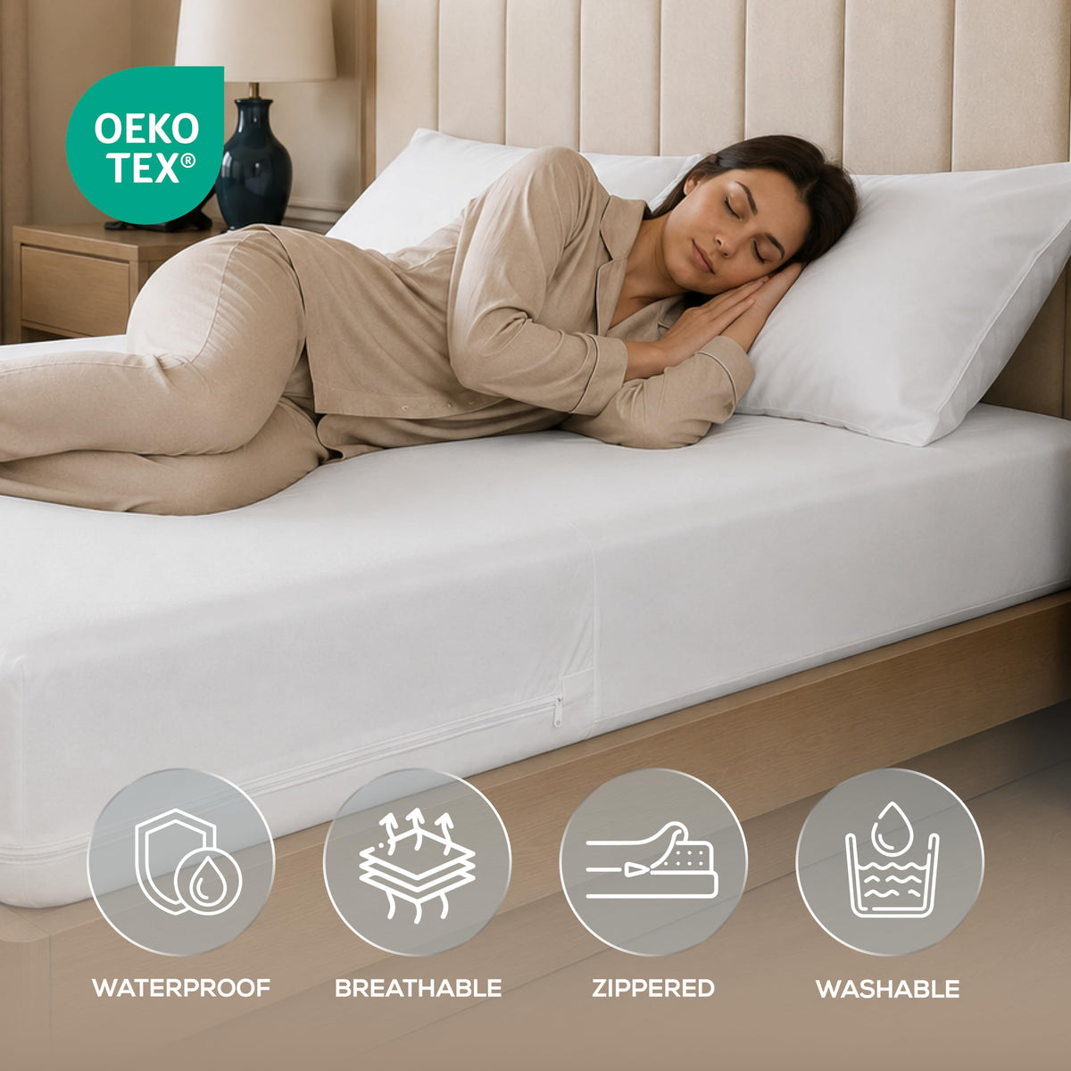 Utopia Bedding Twin Size Mattress Protector Zippered, 100% Waterproof