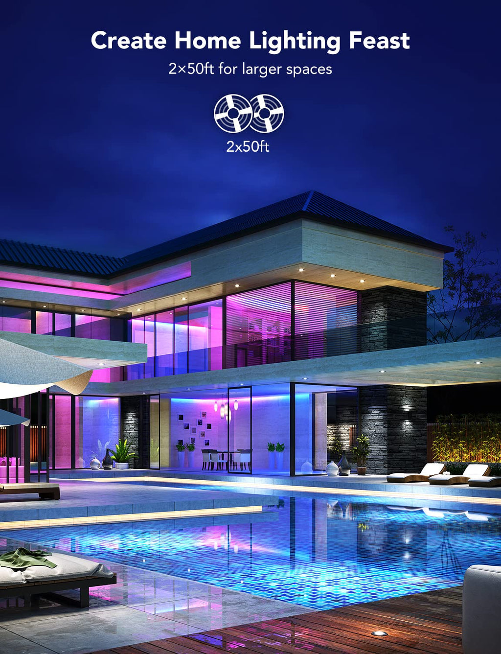Govee 16.4ft RGBIC LED Strip Lights, LED Lights for Bedroom, APP Control