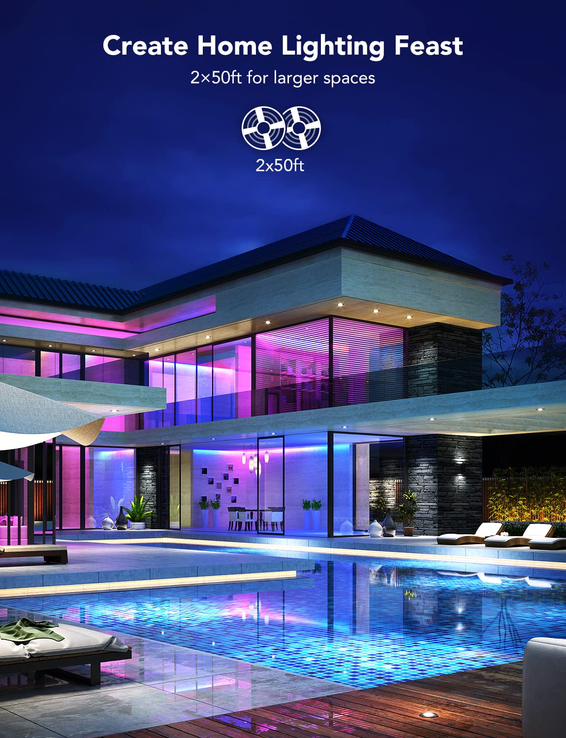 Govee 16.4ft RGBIC LED Strip Lights, LED Lights for Bedroom, APP Control