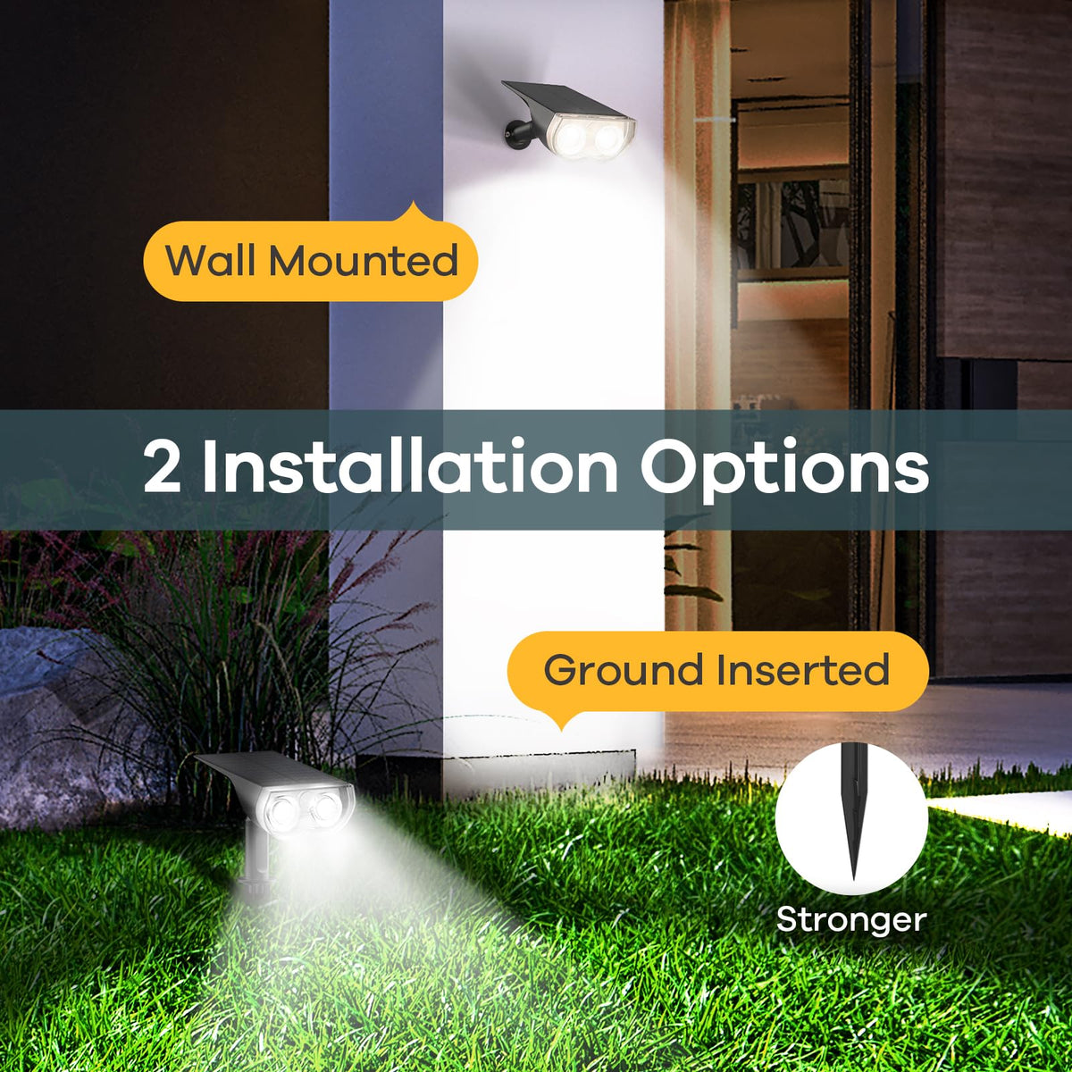 Linkind Halloween Solar Lights Outdoor Spotlight Waterproof RGB 2 Pack