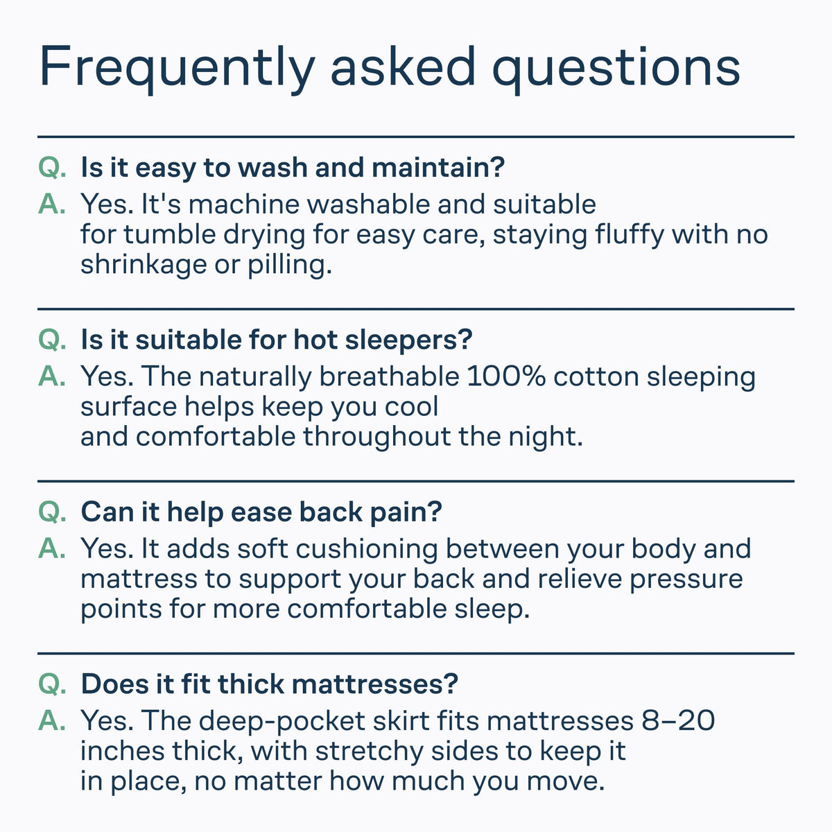 Niagara Sleep Solution 100% Cotton Top Queen Size Mattress Pad, Pillow Top