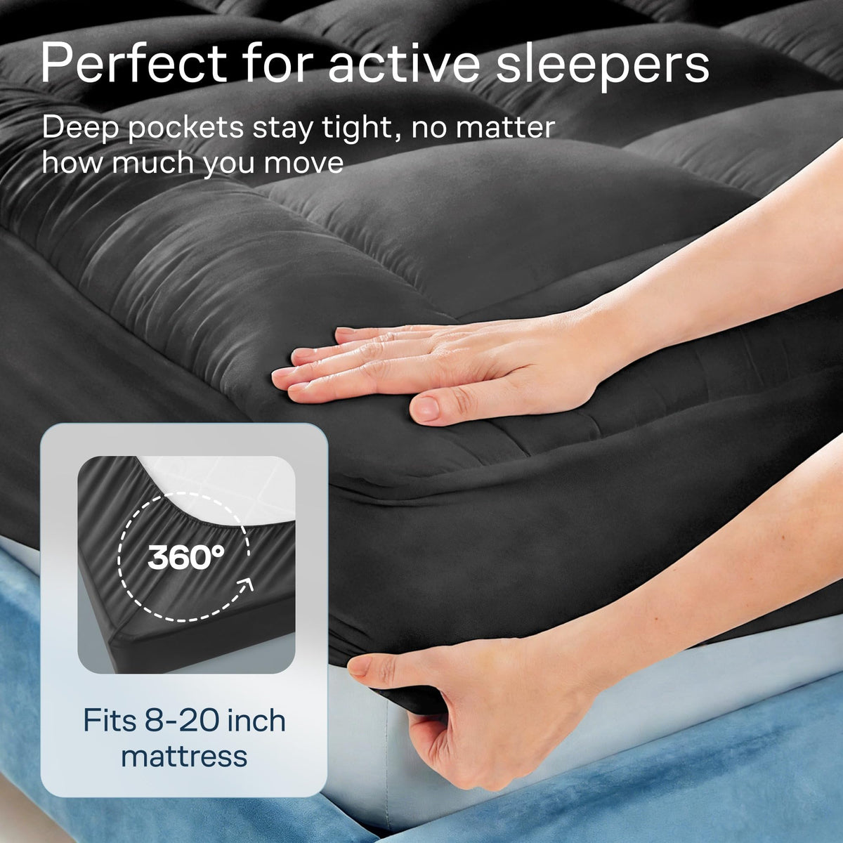 Niagara Sleep Solution 100% Cotton Top Queen Size Mattress Pad, Pillow Top
