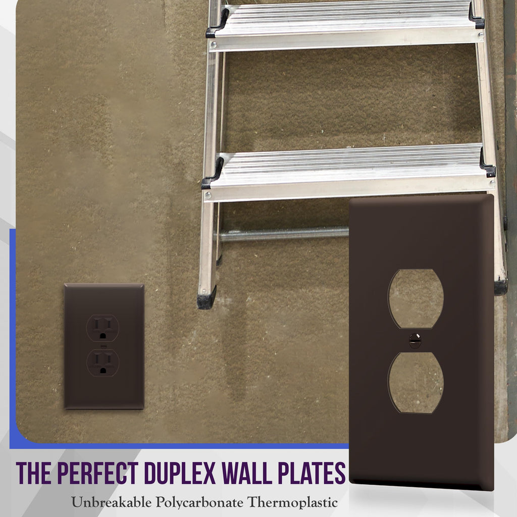 ENERLITES 10 Pack Outlet Covers Wall Plate for Duplex Receptacle, White
