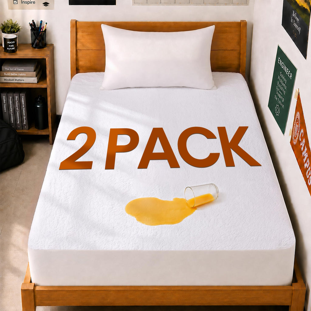 Waterproof Twin Size Mattress Protector fits upto 15" deep Mattresses