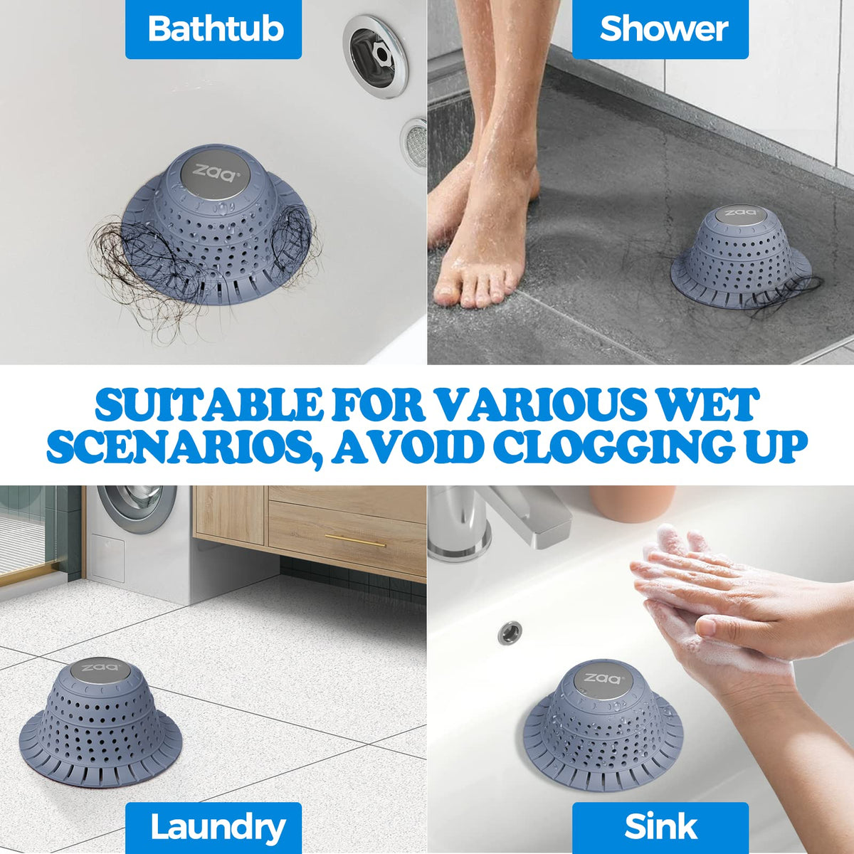 zaa Shower Drain Hair Catcher Bathtub Drain Strainer Sink Drain Protector