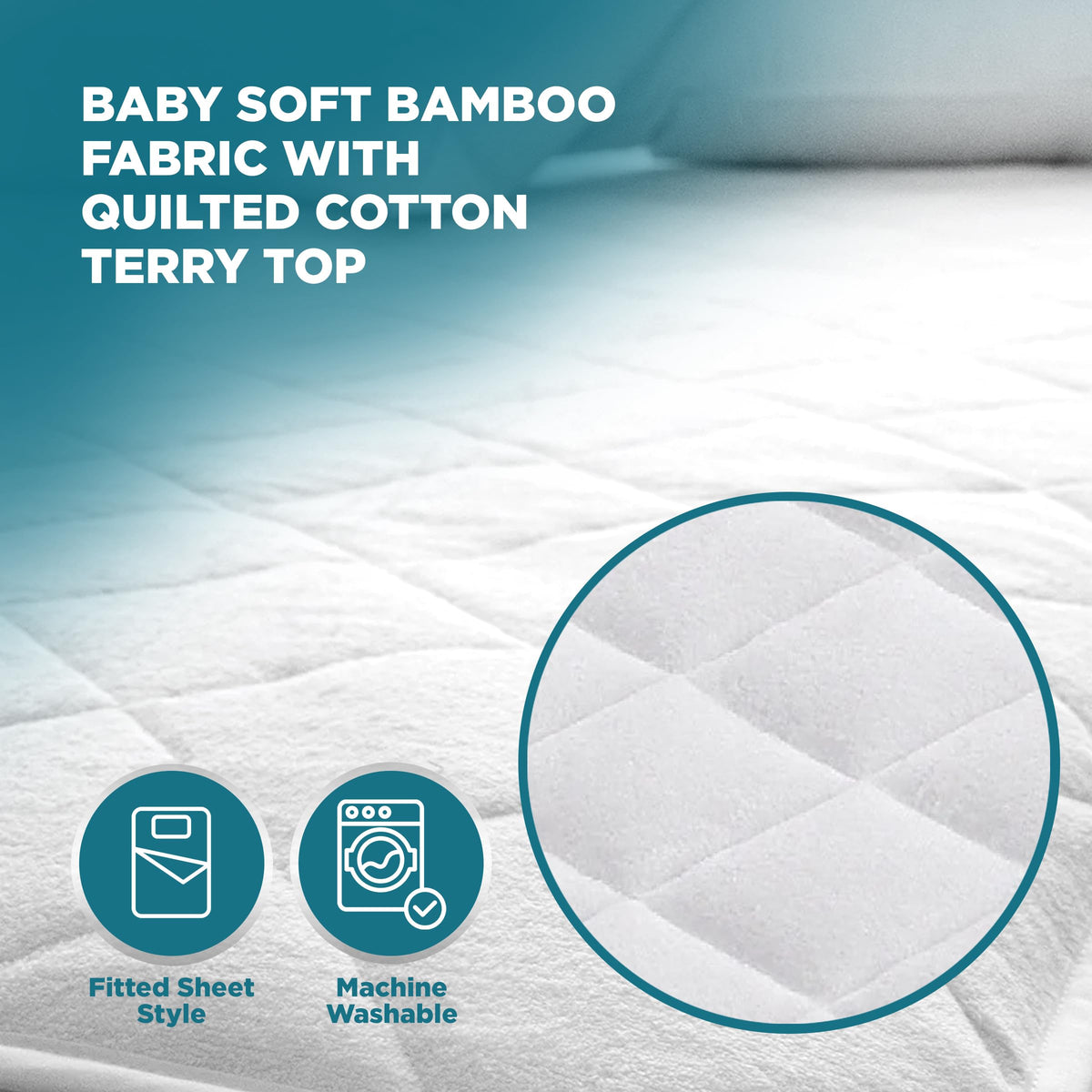 PlushDeluxe Bamboo Waterproof Mattress Protector, King Size, Ultra Soft