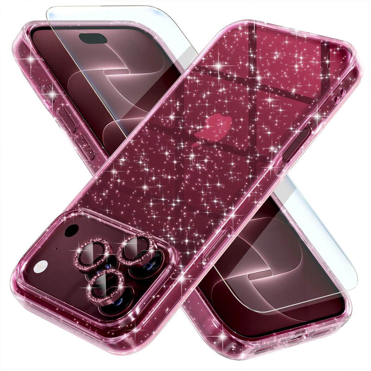 Choiche for iPhone 18 Pro Max Case Clear Women Girly (Glitter Clear)