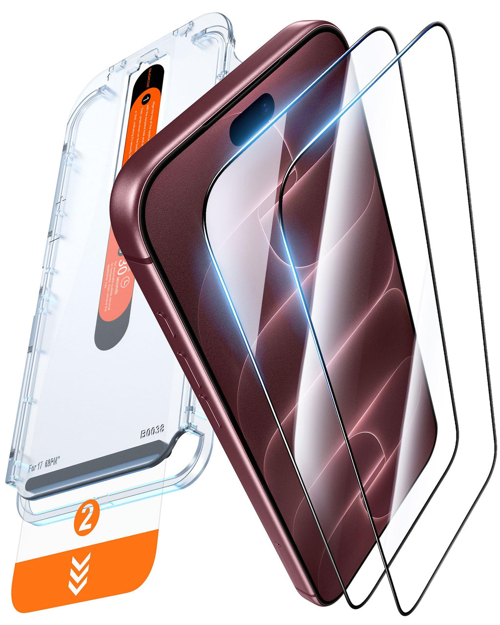 DIMONCOAT Top 9H++ Glass 2 Pack for iPhone 17 Pro Screen Protector 6.3''