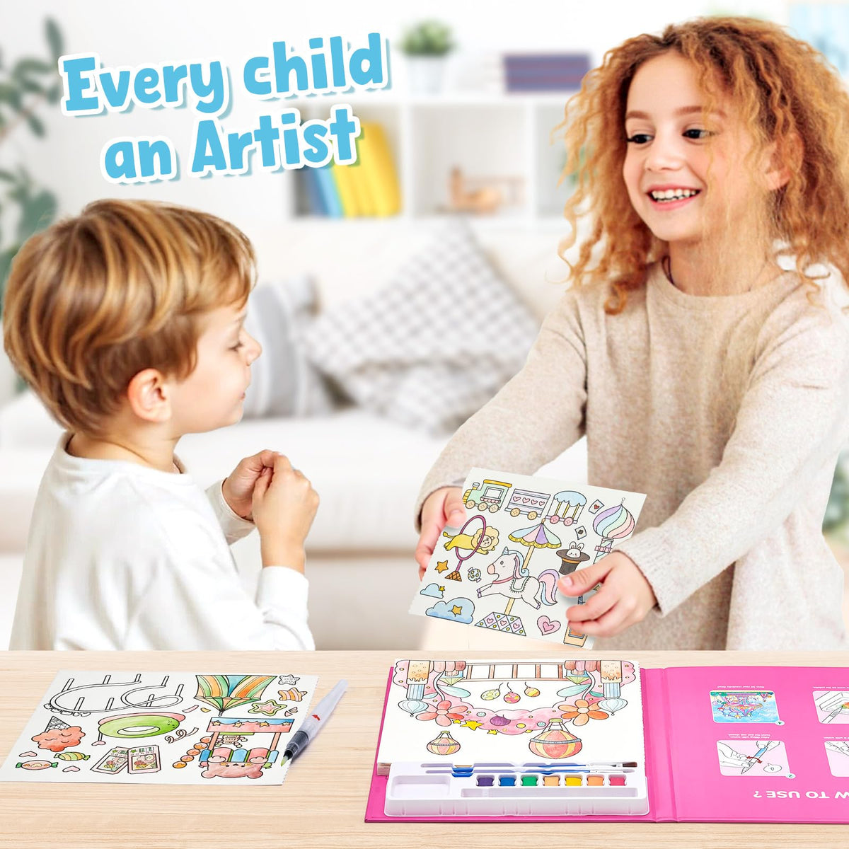 JoyCat Paint with Water Coloring Books for Toddlers (Magical Pony)