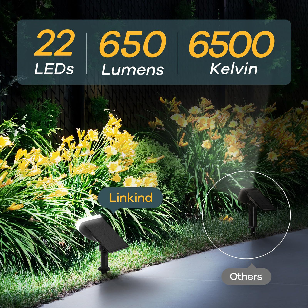Linkind Halloween Solar Lights Outdoor Spotlight Waterproof RGB 2 Pack