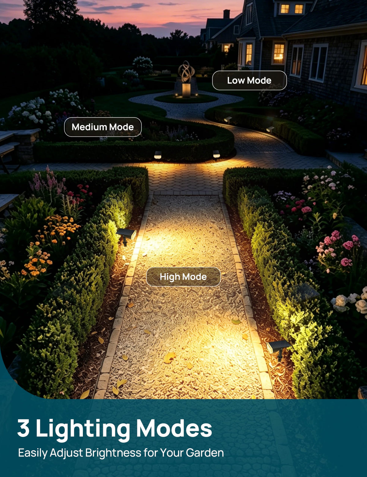 Linkind Halloween Solar Lights Outdoor Spotlight Waterproof RGB 2 Pack
