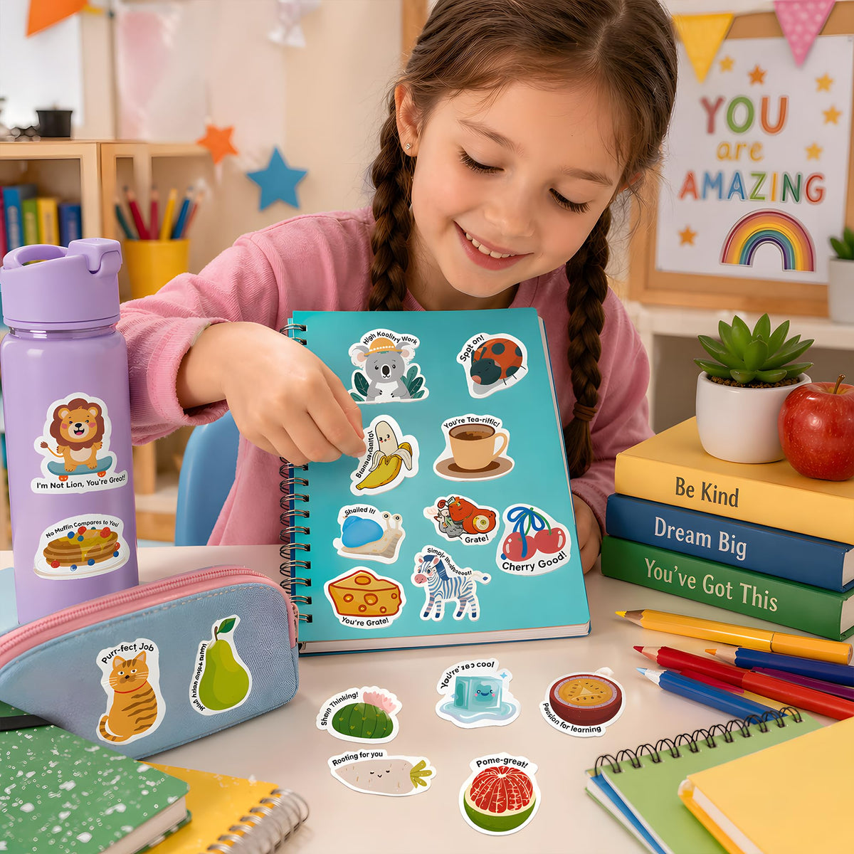 OHOME Fall Stickers | 100 PCS Thanksgiving Stickers for Kids - Vinyl Thanksgiving Games Toys Gifts Activities Essentials Party Favors Supplies - Friendsgiving Crafts Bulk for Classroom Home