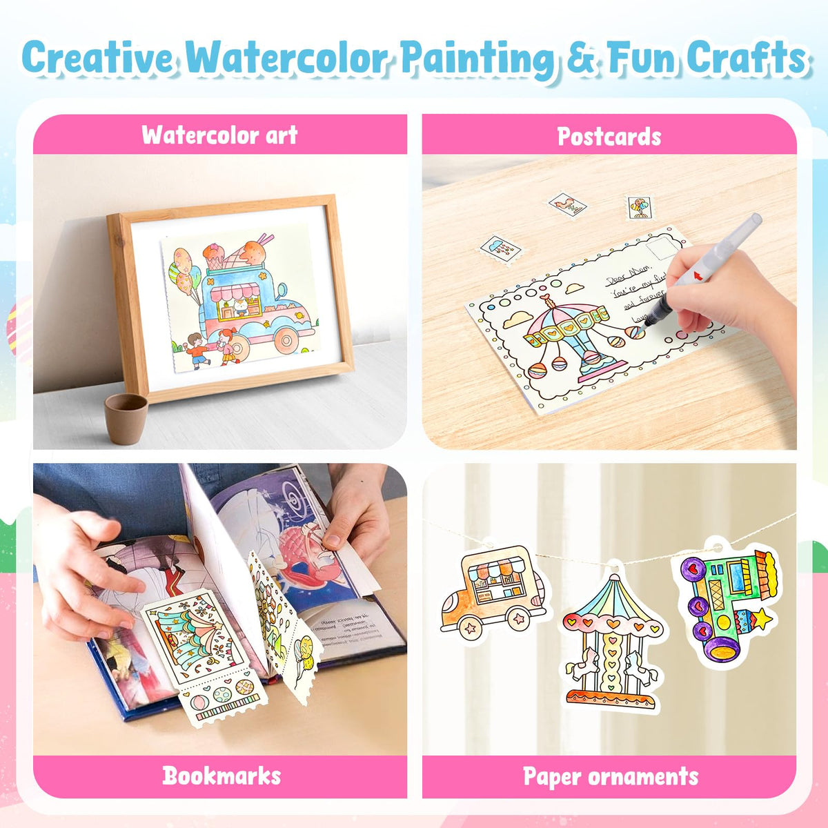 JoyCat Paint with Water Coloring Books for Toddlers (Magical Pony)