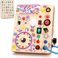 Grarain Busy Board for Toddlers - Montessori Educational Toy for 1-3 Year Old Boys & Girls | Travel-Friendly Sensory Learning Activity | Ideal for Kids with Autism(Unicorn Busy Board v2)