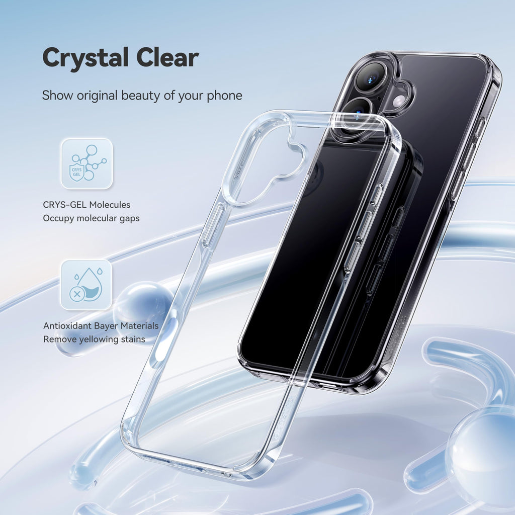 CASEKOO for iPhone 16 Smooth Crystal Clear Case, Patented Anti-Yellow