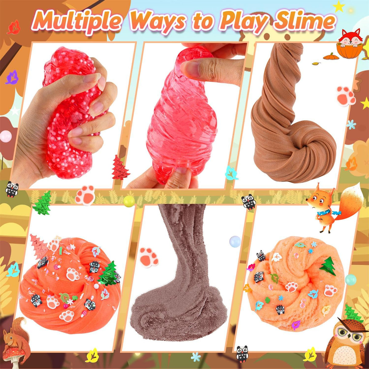 6-Pack Pink Slime Kit for Girls, Cloud Butter Squishy Birthday Gift Set