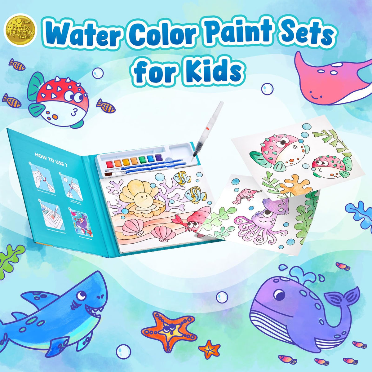 JoyCat Paint with Water Coloring Books for Toddlers (Magical Pony)