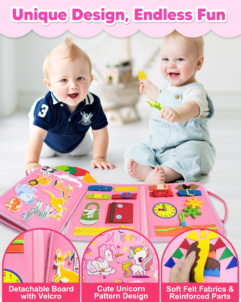 Exorany Busy Board Montessori Toys for Toddler Boy Girl Gifts Busy Book
