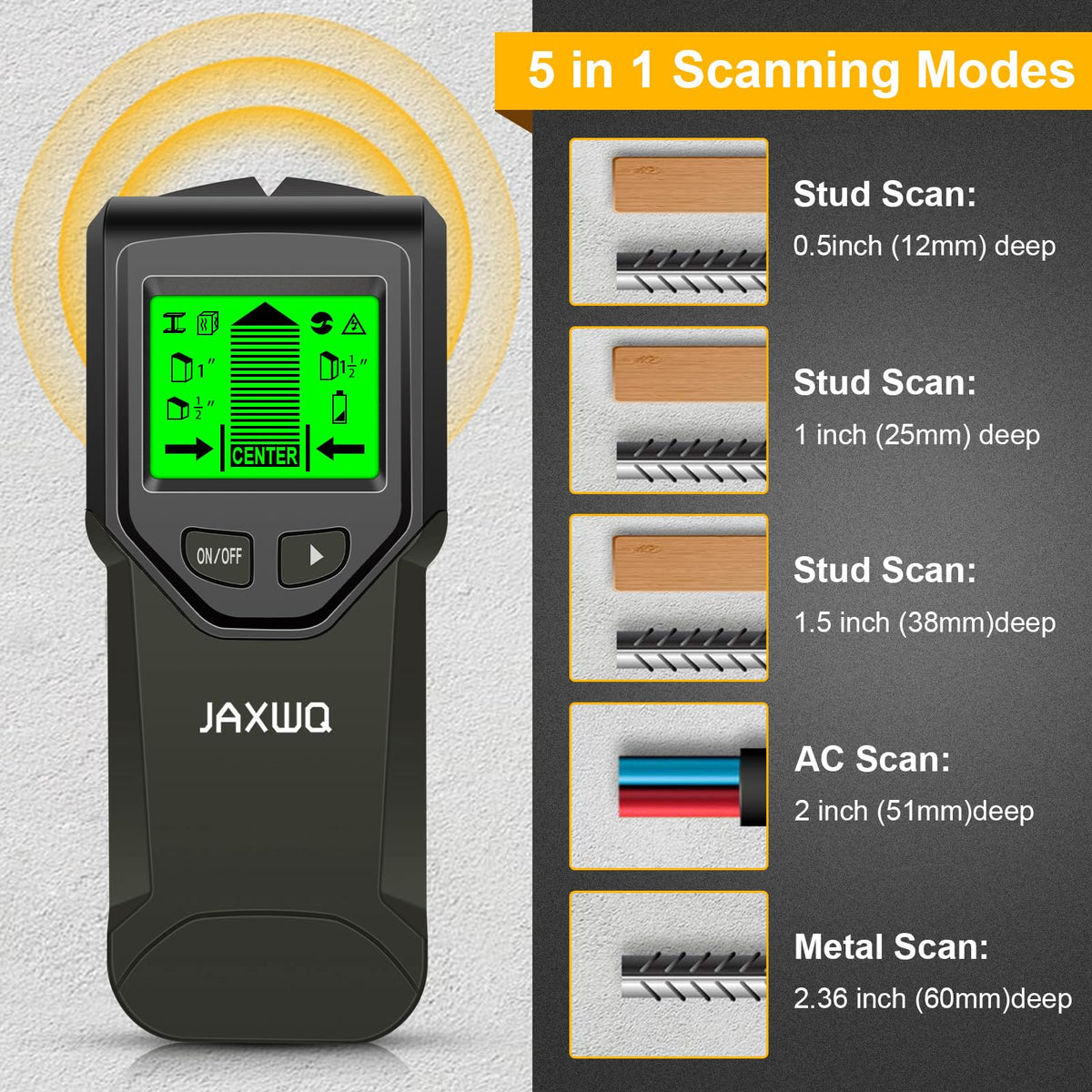 Stud Finder, Upgranded Wood and Metal Stud Detector, Live Wire Detection