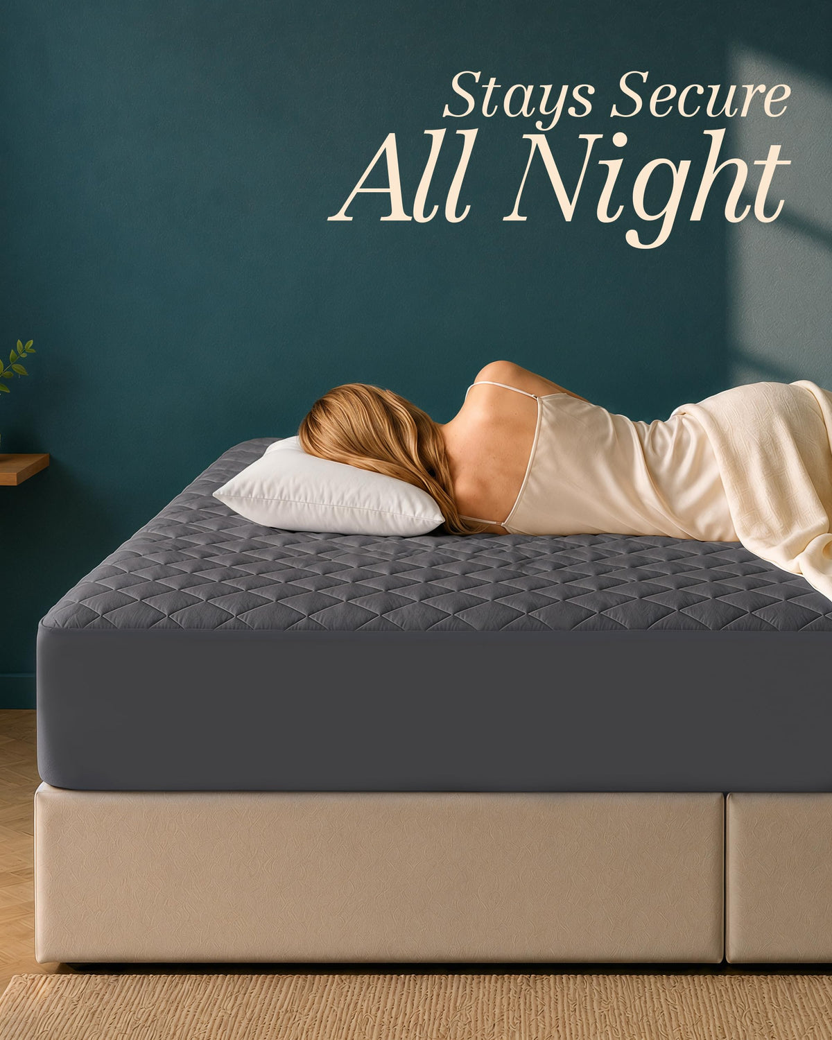 Twin Mattress Pad, Quilted Mattress Protector Topper fits 16" Deep Pocket