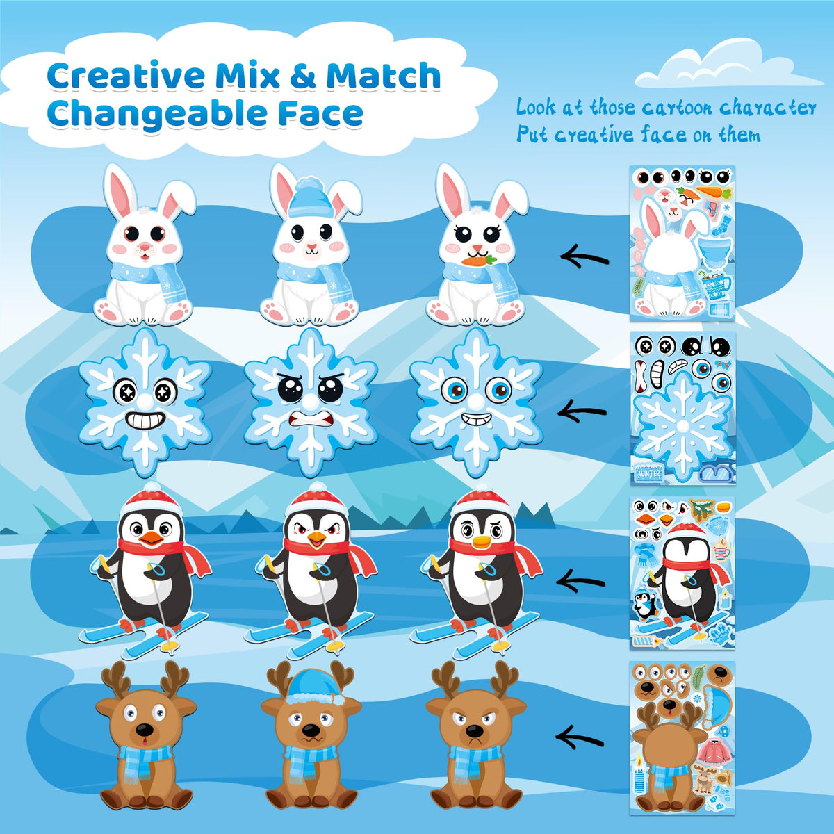 Stickers for Kids Toddler Party Favors Crafts - 48 Sheets
