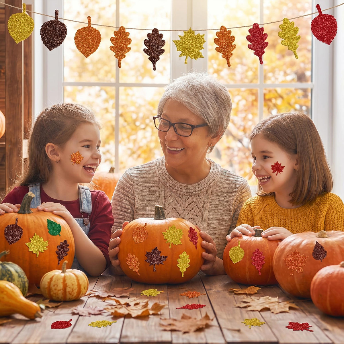 OHOME Halloween Party Favors - 36 Pack DIY Pumpkin Face Stickers for Kids - Halloween Games Toys Gifts Crafts Treats Accessories - Trick-or-Treat Pumpkin Decorations Activities Party Supplies