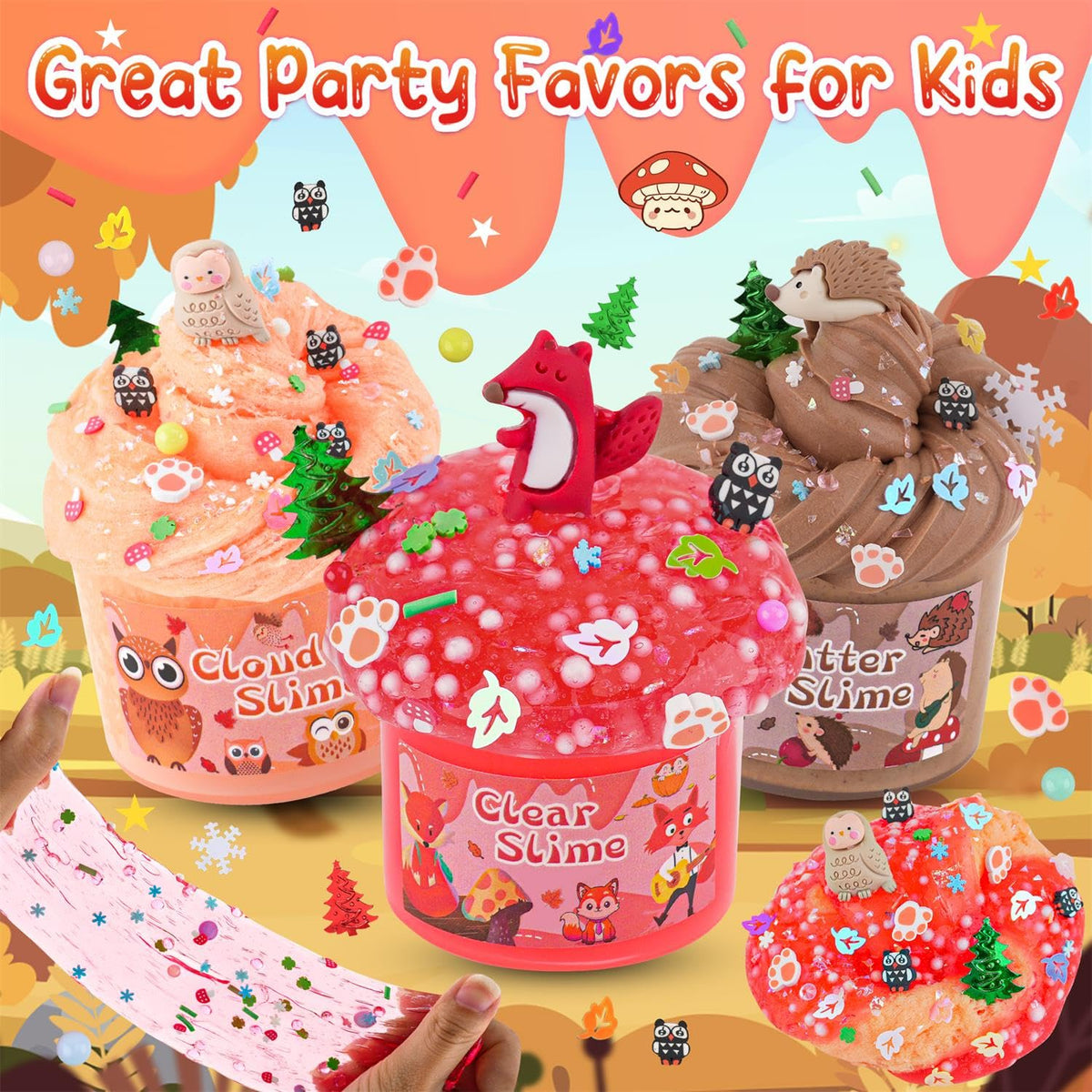 6-Pack Pink Slime Kit for Girls, Cloud Butter Squishy Birthday Gift Set