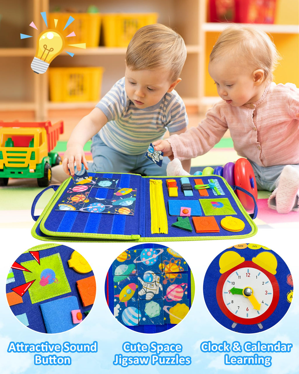 Exorany Busy Board Montessori Toys for Toddler Boy Girl Gifts Busy Book