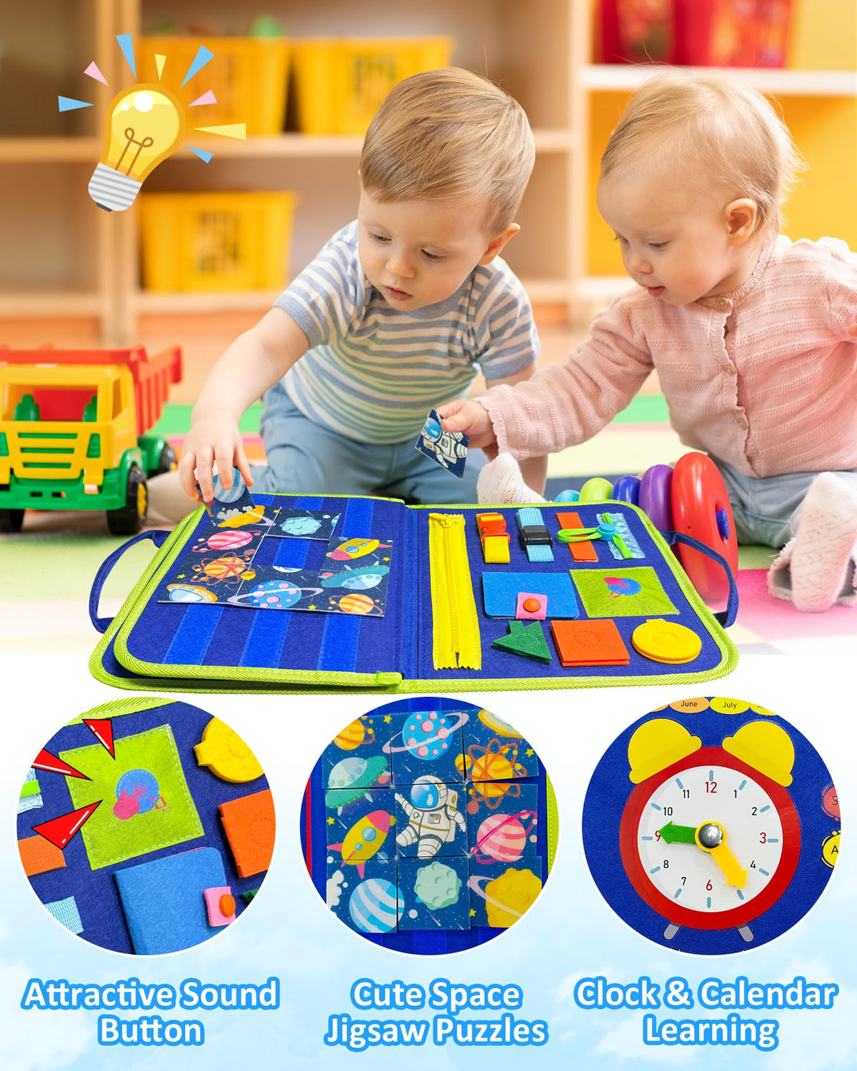 Exorany Busy Board Montessori Toys for Toddler Boy Girl Gifts Busy Book